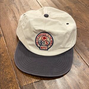 Abercrombie & Fitch Cream Flat Brim Adjustable Dad Hat